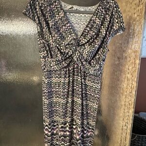 Max Studio Multicolor Zigzag Midi Dress